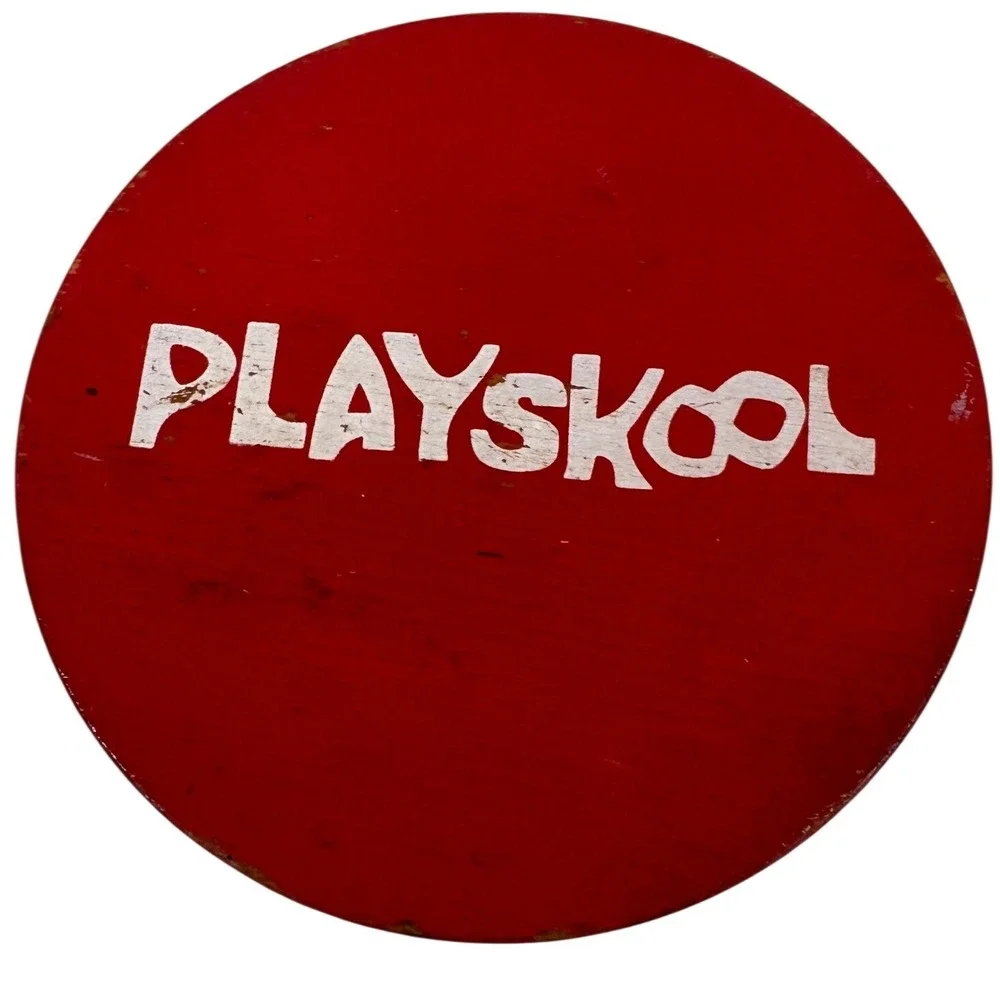 Vintage Playskool Wooden Hourglass Bead‎ Timer Red Yellow Primary Colors Toy